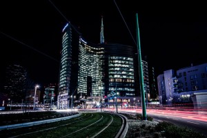 MILAN, ITALY - FEBRUARY 04,2016: Milan Porta Garibaldi district.